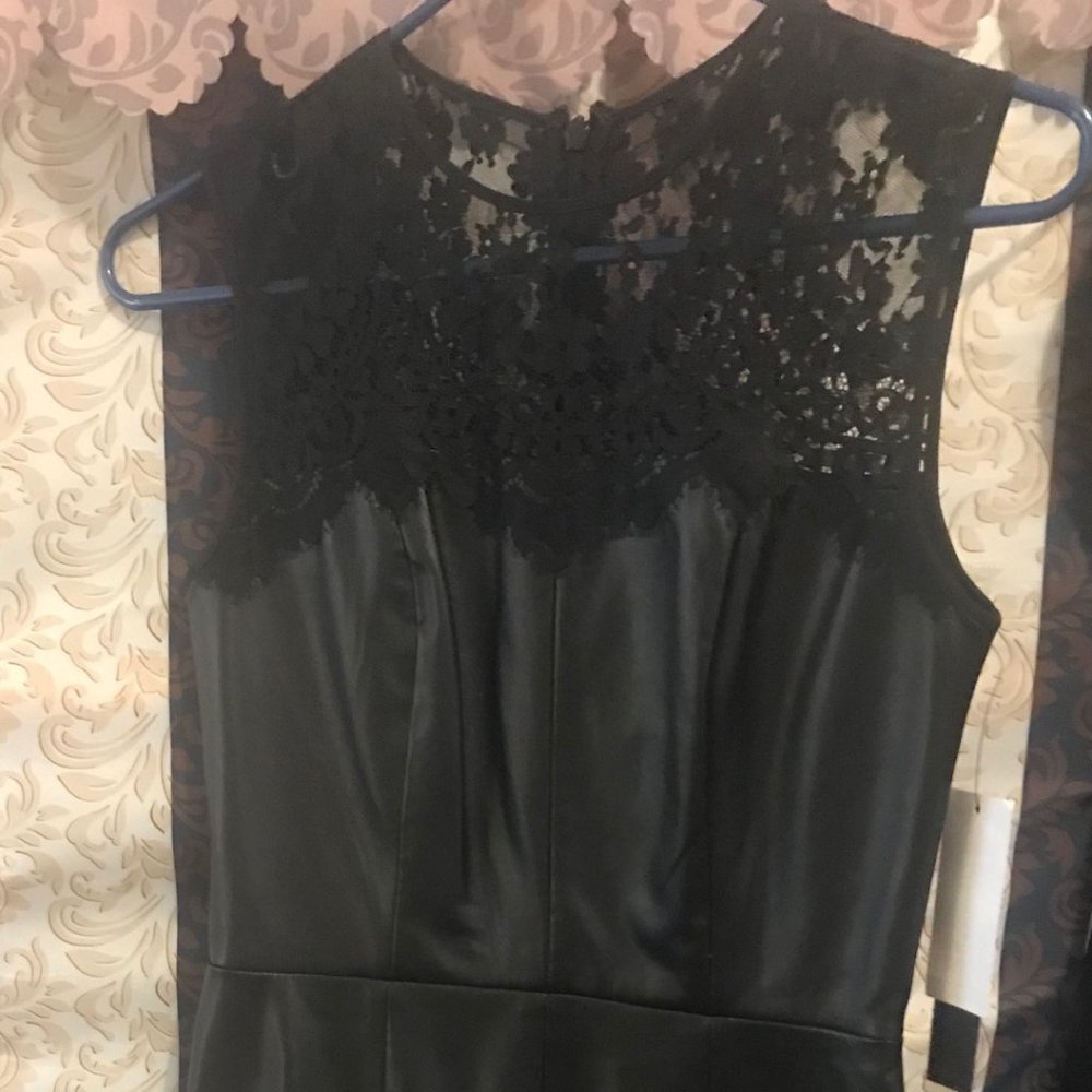 Black vegan leather dress